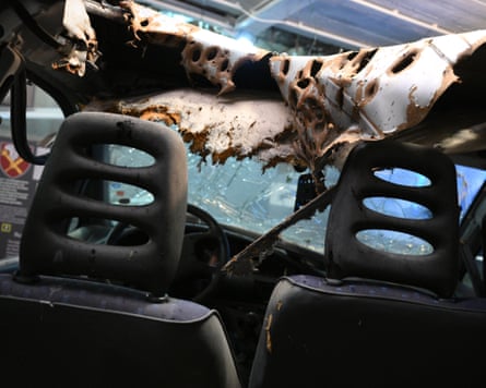 The remains of the Fiat Scudo ‘social taxi’