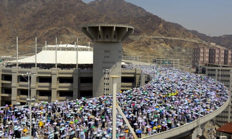 Muslim pilgrims during hajj in Mina, outside Mecca, last Friday.