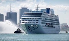 Carnival’s cruise ship Adonia leaving Miami’s port for Cuba.