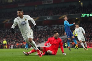 Aiesh celebrates after Calum Chambers deflected his shot into the net.