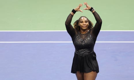 Serena Williams salutes the US Open crowd after what is likely to be her final match the tournament