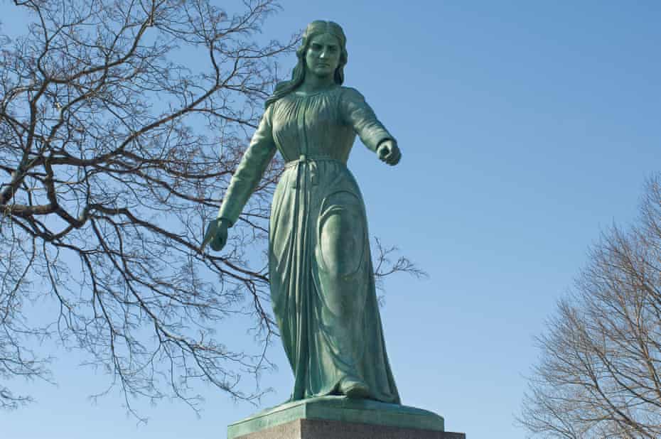 The Hannah Duston statue in Haverhill, Massachusetts. Another stands in Boscawen, New Hampshire.