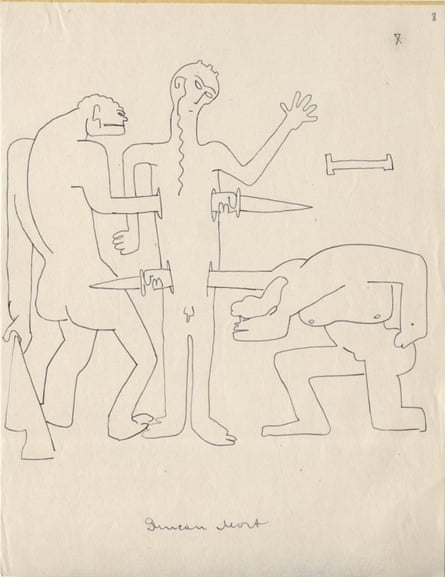 Drawing from the series Death of Duncan by Sergei Eisenstein, 1931. Ink on paper.