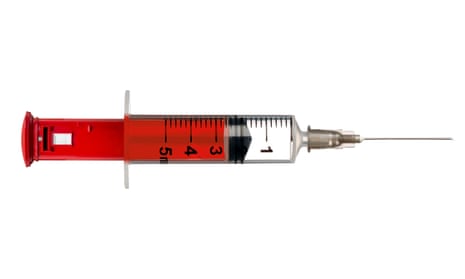 An image of a postbox going into a syringe