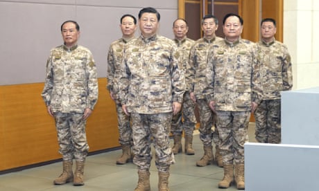 Xi Jinping on a visit to a military command centre on Wednesday