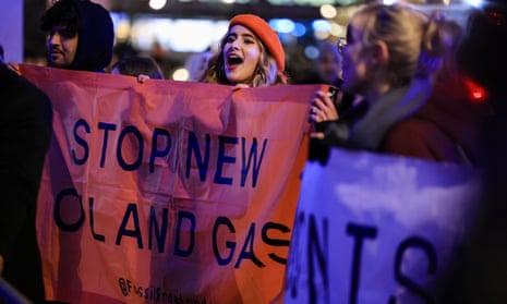 Protesters demonstrate against new fossil fuel extraction in London