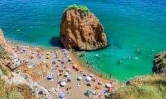 A nudist beach in Costa Brava, Catalonia.