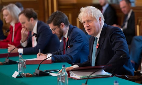 Boris Johnson chairs the weekly cabinet meeting at the Foreign, Commonwealth and Development Office in London.