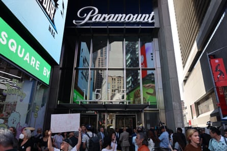 Glass fronted facade of building that says Paramount.