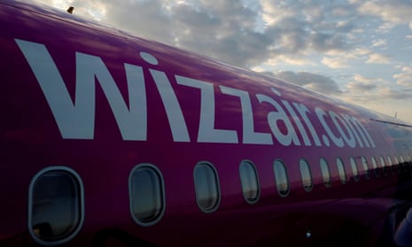 A Wizz Air Airbus aircraft pictured at the London Luton Airport