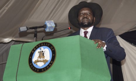  President Salva Kiir voices his reservations before signing a peace agreement in the South Sudanese capital Juba. The deal is meant to end 20 months of civil war, but Kiir is sceptical about its prospects 