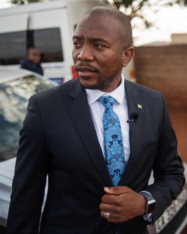 Democratic Alliance leader Mmusi Maimane leaves a voting station in Dobsonville, Johannesburg on Wednesday.