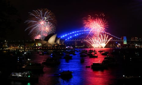 New Year's Eve celebrations in SydneyEarly fireworks explode over Sydney Opera House during the New Year's Eve celebrations.