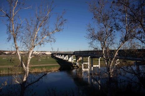 A view of the International bridge on the border in Piedras Negras