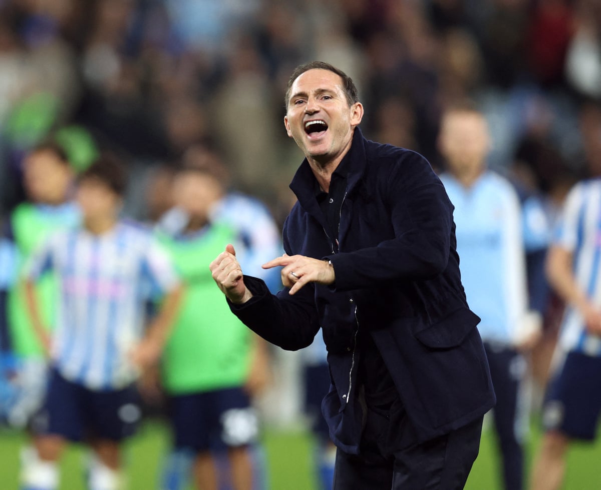 Frank Lampard reacting during Coventry's 4-1 win against Newcastle in October 2026