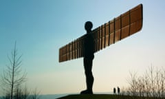 The Angel of the North sculpture on site, Gateshead