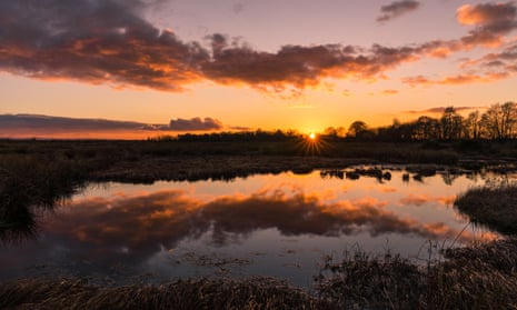Sunset at Drumburgh national nature reserve.