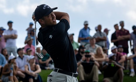 Xander Schauffele plays a shot at the Players' Championship at Sawgrass.