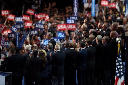 a man standing in a crowd