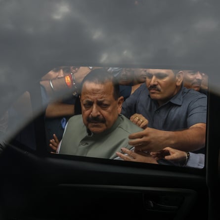 Jitendra Singh in a car