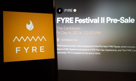 screens showing the fyre festival pre-sale site