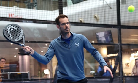 Andy Murray tries his hand at padel at an event in London earlier this month