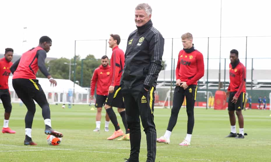 The Manchester United Ole Gunnar Solskjær takes a first-team training session this week.