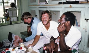 Ian Botham and Viv Richards after the third Test match in Barbados back in 1981.