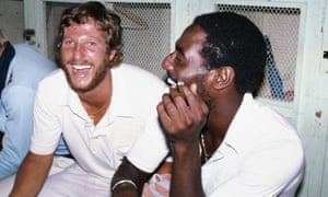 Ian Botham with Viv Richards in Barbados in 1981