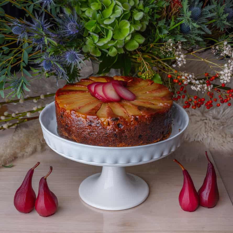 Uncle Arnold’s rum and sultana pear cake.
