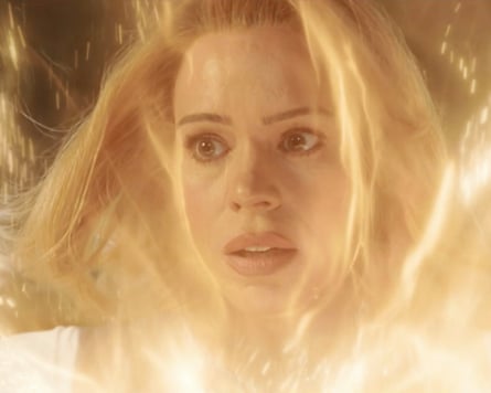 Closeup of Billie Piper in The Reality War