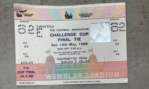One of Clay’s tickets from the 1988 FA Cup final