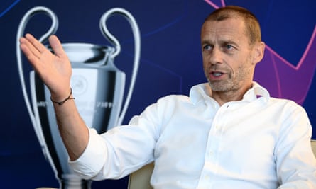 Uefa’s president, Aleksander Ceferin, pictured in Paris the day before the Champions League final.