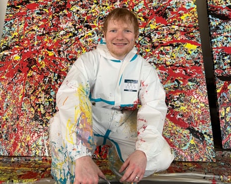 Artist immersed in creation