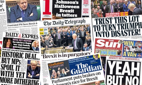 Front pages of the UK papers on Wednesday, 23 October 2019
