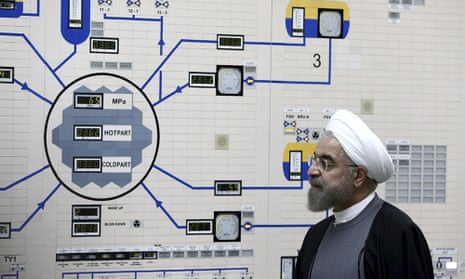 President Hassan Rouhani visits the Bushehr nuclear power plant just outside of Bushehr, Iran, in this 2015 file photo released by the Iranian President’s Office.
