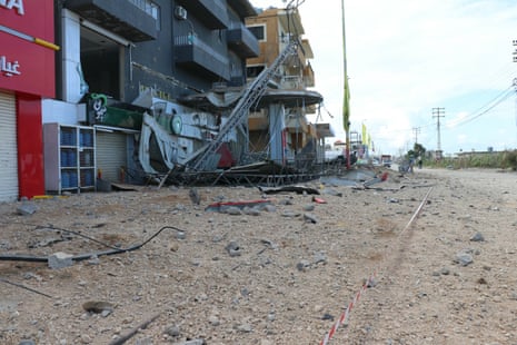 The site of an overnight Israeli airstrike that hit a fuel station in the southern Lebanese city of Tyre on 24 March, 2026.