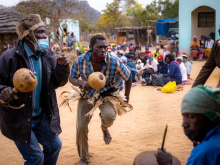 Men perform a traditional dance