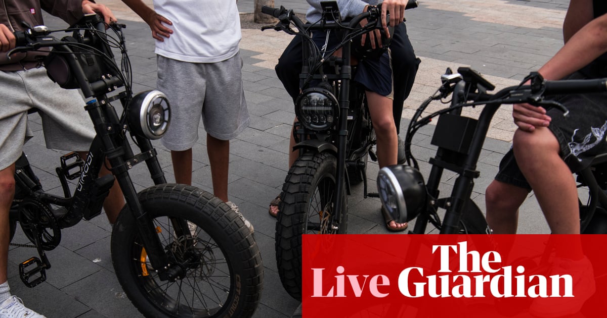 Australia news live: NSW to introduce minimum age for ebike riders; Angus Taylor calls for end to ‘net zero ideology’