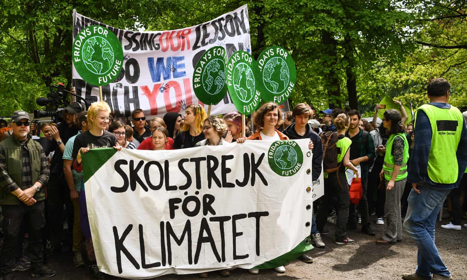 4260.jpg?width=780&quality=45&auto=format&fit=max&dpr=2&s=666d2002315d7407a6ae8b00aa1d92aa 2019 Sweden-"Greta Thunberg marches during the ‘Global Strike For Future’ movement; Photograph: Jonathan Nackstrand/AFP/Getty Images https://www.theguardian.com/environment/live/2019/may/24/school-climate-strikes-expected-to-be-largest-yet-live-coverage-greta-thunberg