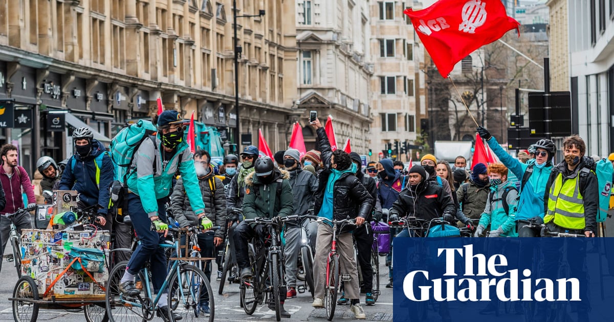 Deliveroo workers strike as shares rise on first day of open trading