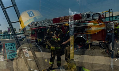 Phoenix fire house 18 firefighters putting out a fire in an antique shop.