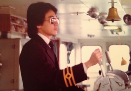 Gemma Chan's father on a ship in 1975