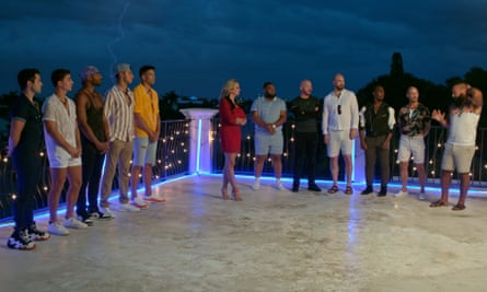 Daniels with contestants on For the Love of Dilfs.