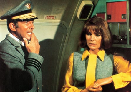 Mayhem in the sky … Dean Martin and Jacqueline Bisset in 1970 thriller Airport.