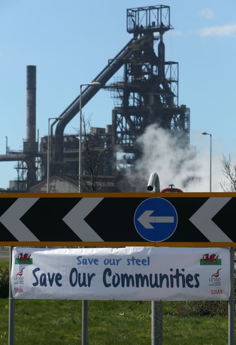 Tata Steel’s plant at Port Talbot, south Wales, today.