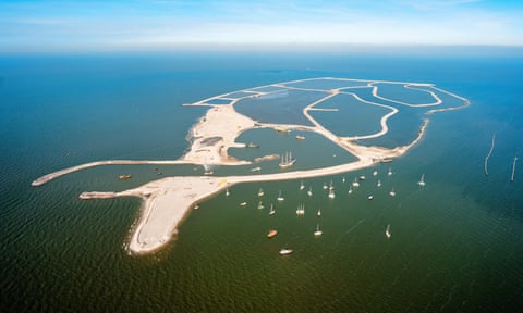 Aerial view of the main island in the Marker Wadden archipelago.