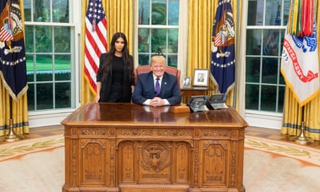 Kim Kardashian-West and Donald Trump at the White House.