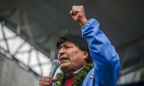 Evo Morales in La Paz in 2021. Morales and eight other Bolivians were on Monday accused of carrying out political activities in the country.