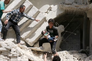 Aleppo, Syria: Civil defence volunteers